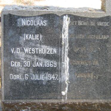 WESTHUIZEN Nicolaas, v.d. 1869-1947