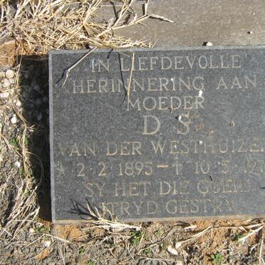WESTHUIZEN D.S., van der 1895-1977