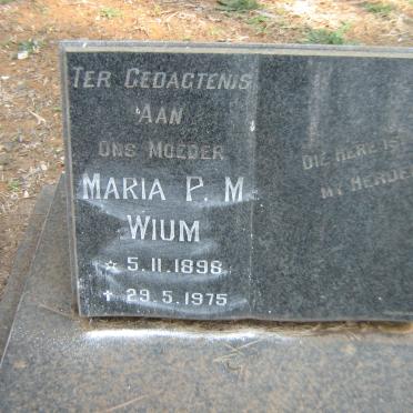 WIUM Maria P.M. 1898-1975