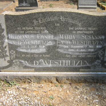 WESTHUIZEN Hermanus Daniel, v.d. 1882-1953 &amp; Maria Susanna CLAASSENS 1892-1956