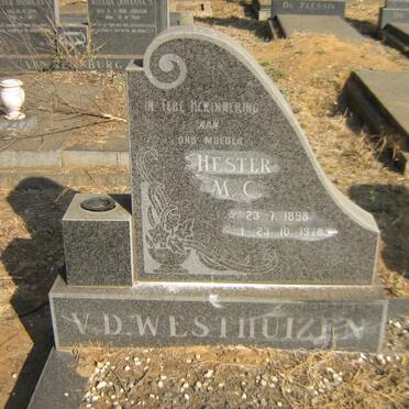 WESTHUIZEN Hester M.C., v.d. 1898-1978