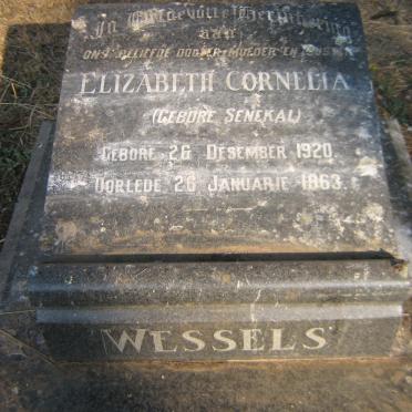 WESSELS Elizabeth Cornelia nee SENEKAL 1920-1963