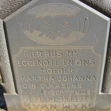 WYK Martha Johanna, van nee CLAASENS 1903-1938