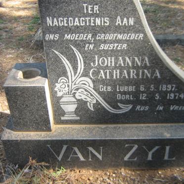 ZYL Johanna Catharina, van nee LUBBE 1897-1974