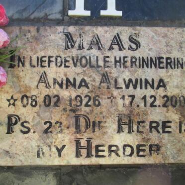 MAAS Anna Alwina 1926-2009