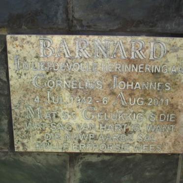 BARNARD Cornelius Johannes 1942-2011