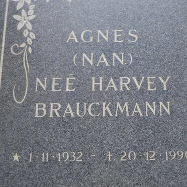 BRAUCKMANN Agnes nee HARVEY 1932-1990