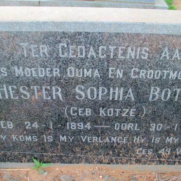 BOTHA Hester Sophia nee KOTZÉ 1894-1971