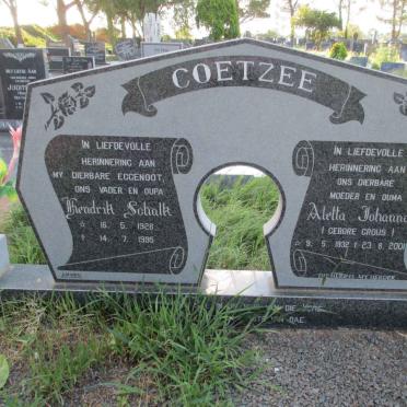 COETZEE Hendrik Schalk 1928-1995 &amp; Aletta Johanna CROUS 1932-2001