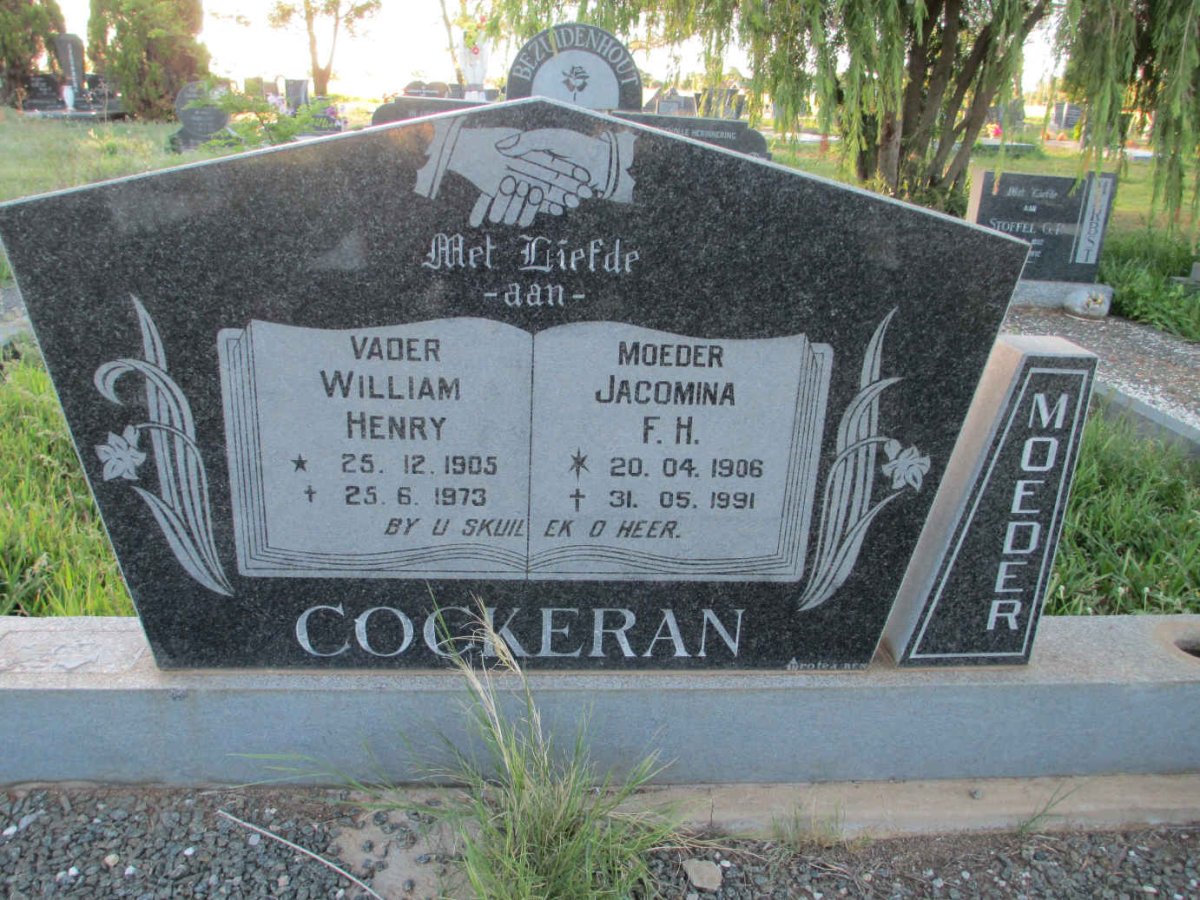 COCKERAN William Henry 1905-1973 &amp; Jacomina F.H. 1906-1991