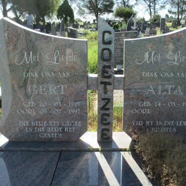 COETZEE Gert 1925-1997 &amp; Alta 1942-