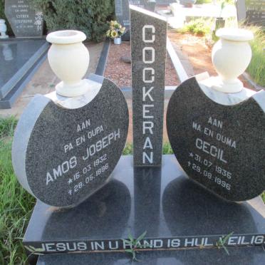 COCKERAN Amos Joseph 1932-1996 &amp; Cecil 1935-1996