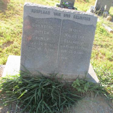 CREMER Cornelis Willem 18??-1931 &amp; Maria Magdalena Elizabeth VISAGIE 1905-1951