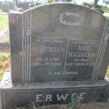 ERWEE Marthinus 1892-1957 &amp; Anna Magdalena MALAN 1896-1974