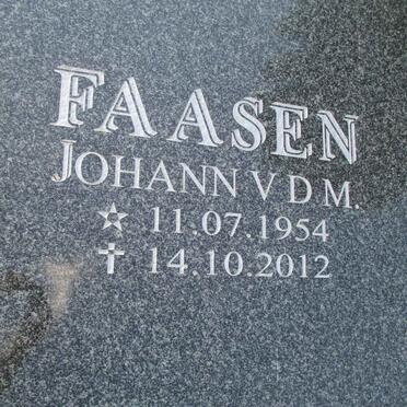 FAASEN Johann v.d M. 1954-2012
