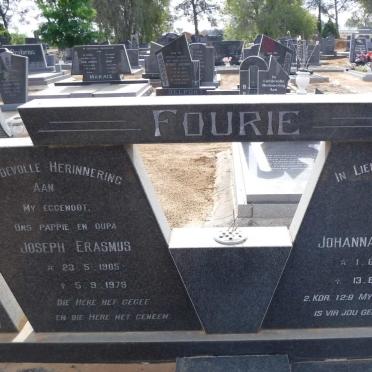 FOURIE Joseph Erasmus 1905-1979 &amp; Johanna Dorothea 1907-2001