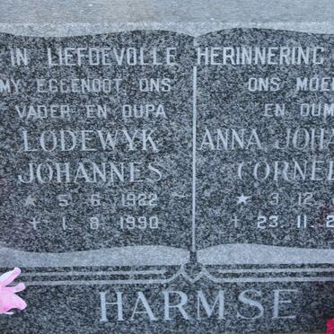 HARMSE Lodewyk Johannes 1922-1990 &amp; Anna Johanna Cornelia 1927-2002