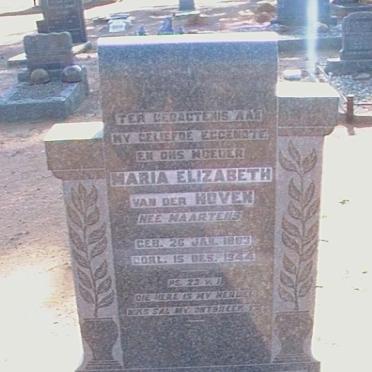 HOVEN Maria Elizabeth, van der nee MAARTENS 18?3-1944