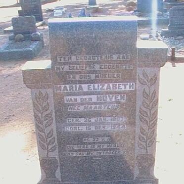 HOVEN Maria Elizabeth, van der nee MAARTENS 18?3-1944