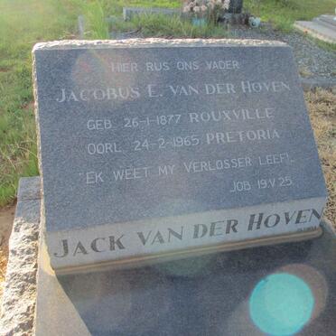 HOVEN Jacobus E., van der 1877-1965