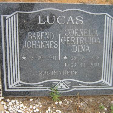 LUCAS Barend Johannes 1941- &amp; Cornelia Gertruida Dina 1948-2001