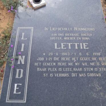 LINDE Lettie 1943-1998