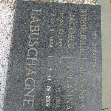 LABUSCHAGNE Frederick Jacobus 1910-1984 &amp; Susanna Johanna 1919-2009