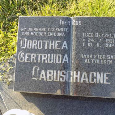 LABUSCHAGNE Dorothea Gertruida nee DEYZEL 1931-1992