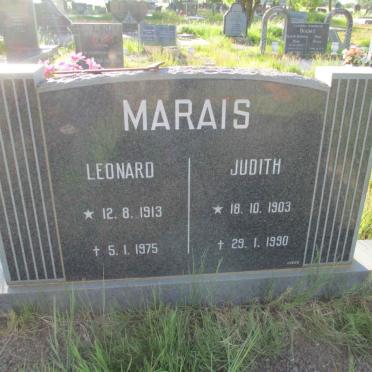 MARAIS Leonard 1913-1975 &amp; Judith 1903-1990