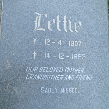 MORGAN Lettie 1907-1993