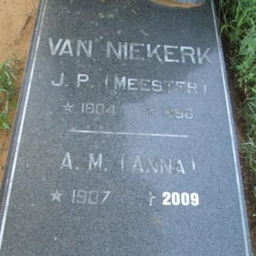 NIEKERK J.P., van 1904-1996 &amp; A.M. 1907-2009