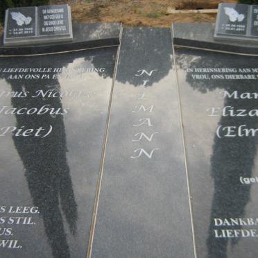 NIEMANN Petrus Nicolaas Jacobus 1950-2012 &amp; Maria Elizabeth DU PLESSIS 1950-2011