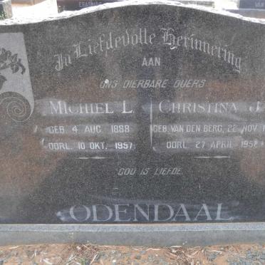 ODENDAAL Michiel L. 1888-1957 &amp; Christina J. VAN DEN BERG 1903-1952