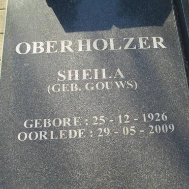 OBERHOLZER Sheila nee GOUWS 1926-2009