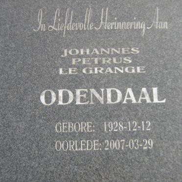 ODENDAAL Johannes Petrus le Grange 1928-2007