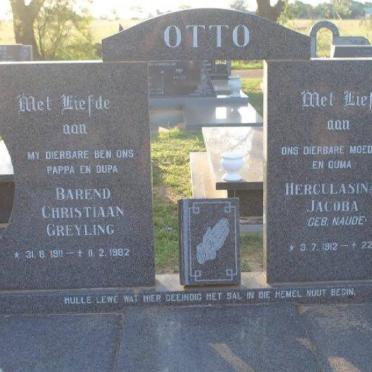OTTO Barend Christiaan Greyling 1911-1982 &amp; Herculasina Jacoba NAUDE 1912-1992