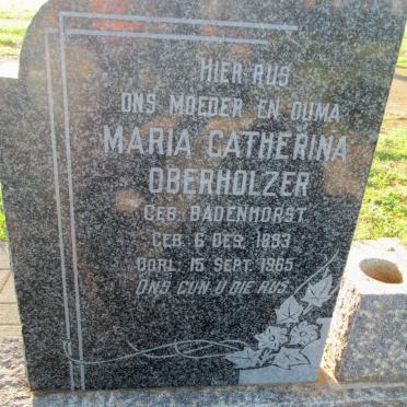 OBERHOLZER Maria Catherina nee BADENHORST 1893-1965