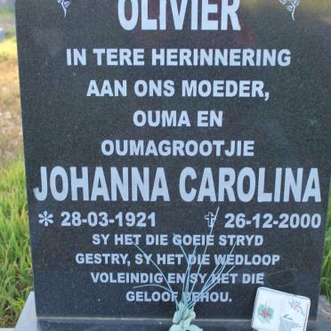 OLIVIER Johanna Carolina 1921-2000