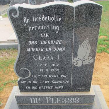 PLESSIS Clara I., du 1902-1983
