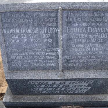 PLOOY Wilhelm Francois, du 1887-1953 &amp; Louisa Francina Jacoba MAREE 1895-1958