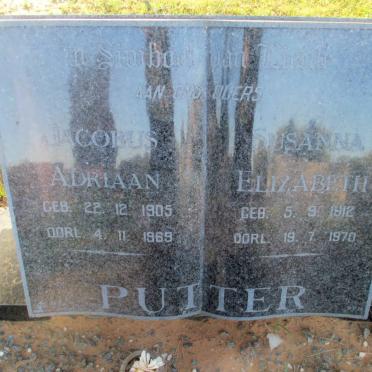 PUTTER Jacobus Adriaan 1905-1969 &amp; Susanna Eizabeth 1912-1970