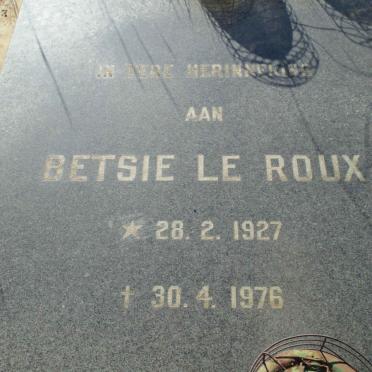 ROUX Betsie, le 1927-1976