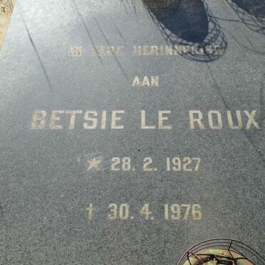ROUX Betsie, le 1927-1976