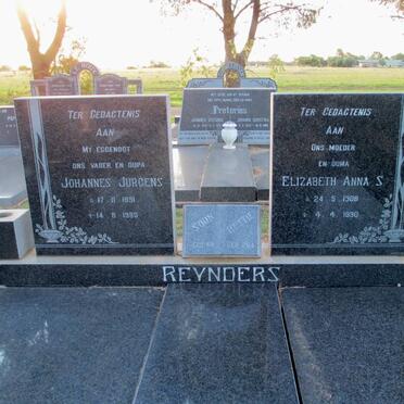 REYNDERS Johannes Jurgens 1891-1980 &amp; Elizabeth Anna S. 1908-1990