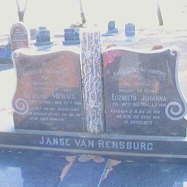 RENSBURG Anthonie Michael, Janse van -19?? &amp; Elizabeth Johanna 1905-1999