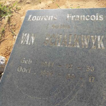 SCHALKWYK Lourens Francois, van 1944-1996