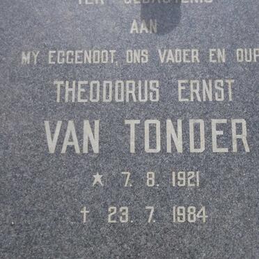 TONDER Theodorus Ernst, van 1921-1984