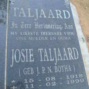 TALJAARD J.P.N. nee BOTHA 1918-1999