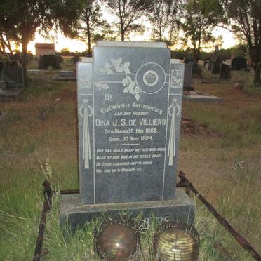 VILLIERS Dina J.S., de nee NAUDE 1869-1924