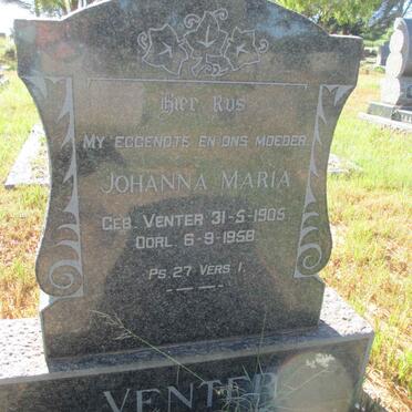 VENTER Johanna Maria nee VENTER 1905-1958